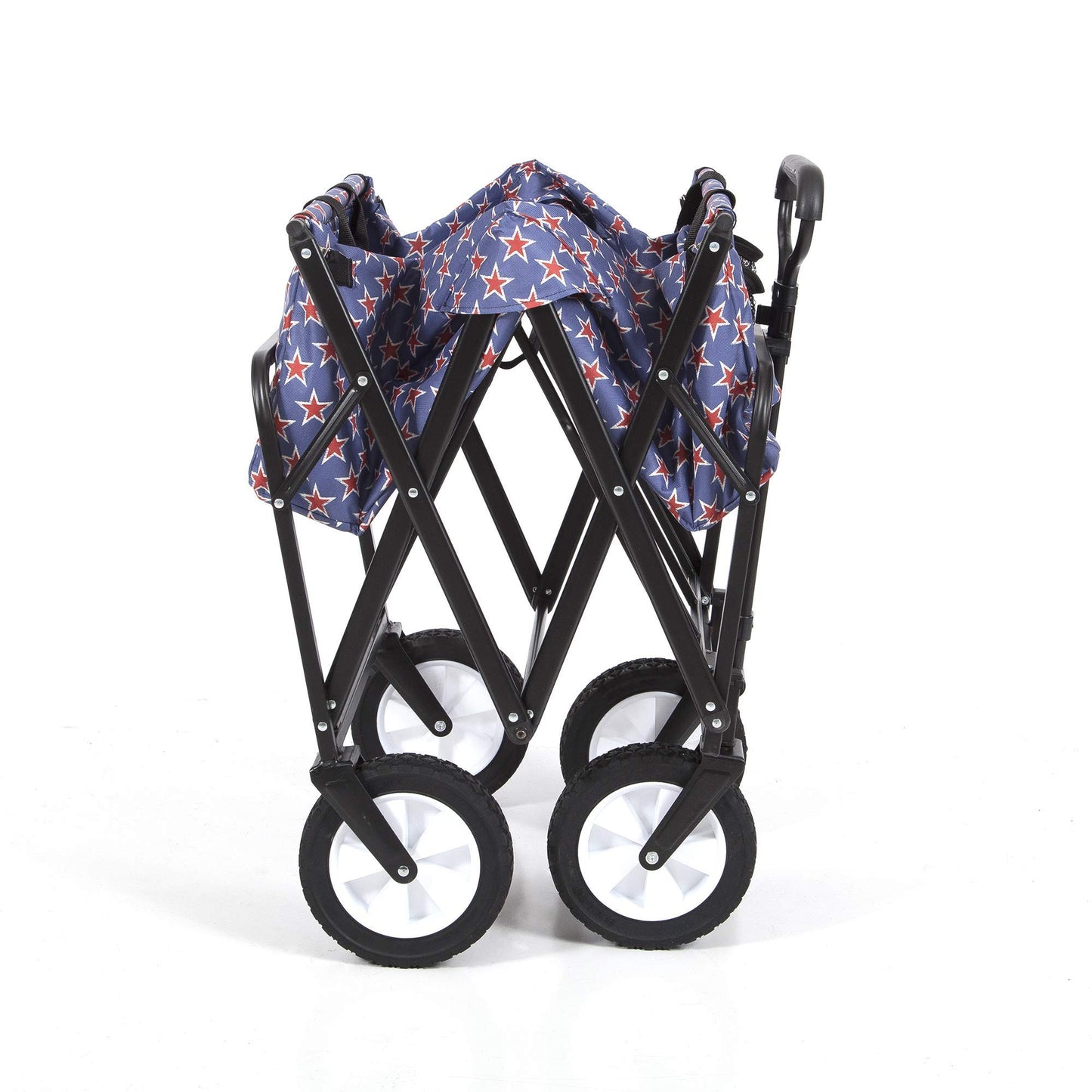 Mac Sports Heavy Duty Steel Frame Collapsible Folding 150 Pound Capacity Outdoor Camping Garden Utility Wagon Yard Cart, Red