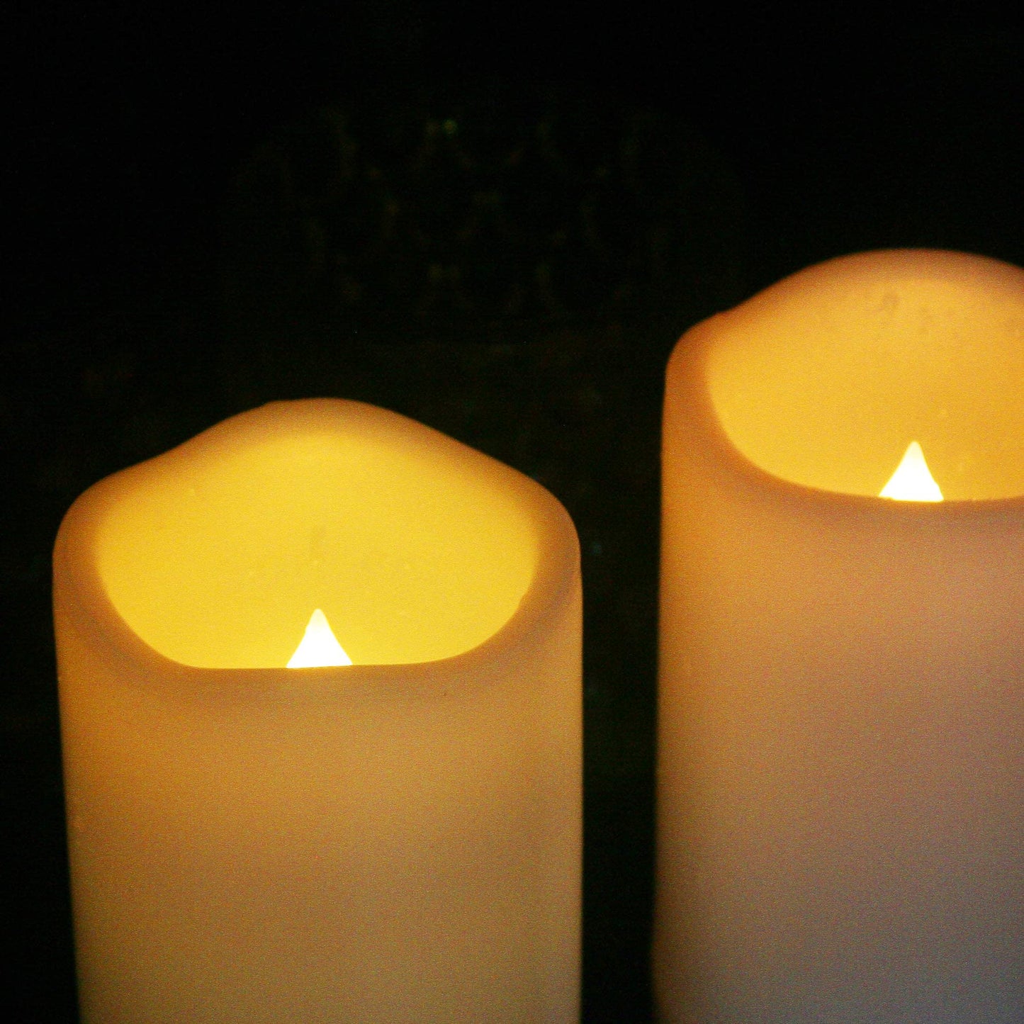 CANDLE CHOICE Waterproof Outdoor Battery Operated Flameless Candles with Remote Timer Plastic Flickering Fake Electric LED Pillars for Lantern Garden Wedding Christmas Decorations 3x4 Inches 2 PCS