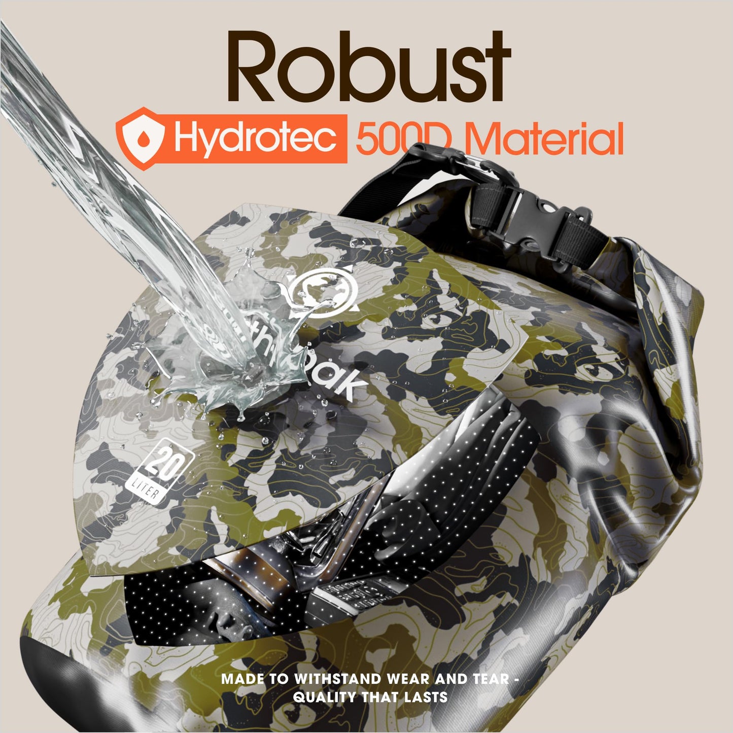 Earth Pak Waterproof Dry Bag - Roll Top Waterproof Backpack Sack Keeps Gear Dry for Kayak with Waterproof Phone Case