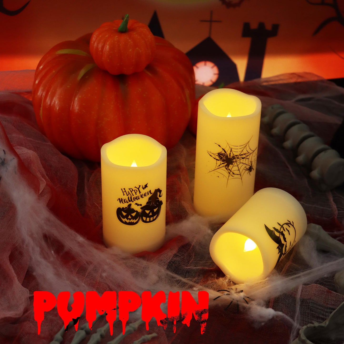 CANDLE CHOICE Waterproof Outdoor Battery Operated Flameless Candles with Remote Timer Plastic Flickering Fake Electric LED Pillars for Lantern Garden Wedding Christmas Decorations 3x4 Inches 2 PCS