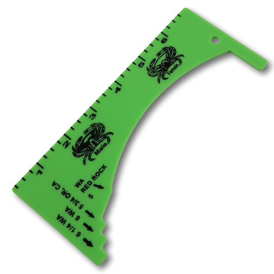 Crab Measure - Gauge for Oregon, Washington & California (Made in USA) (Lime Green)