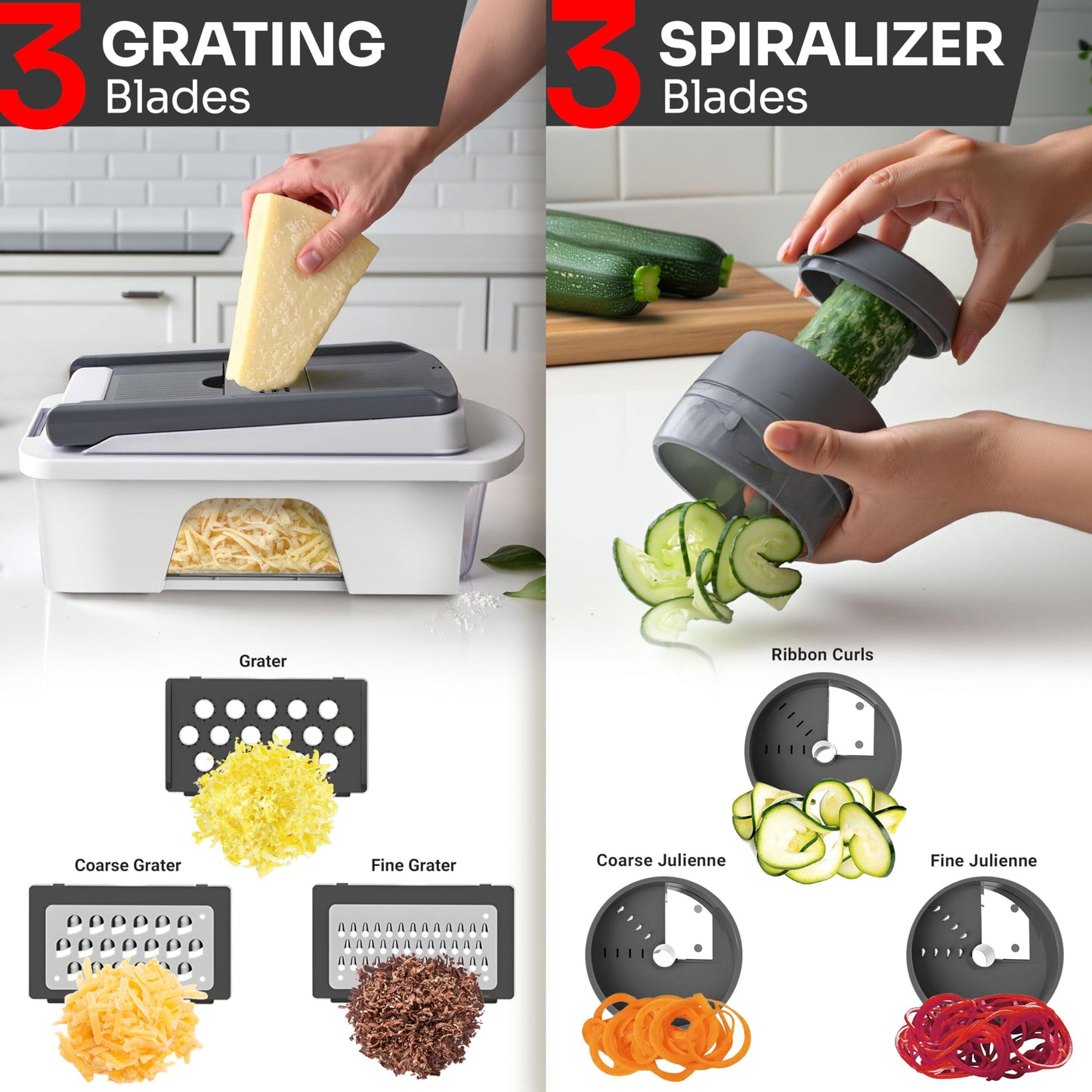 Mueller The Real Original Pro Chopper since 2013 Vegetable Chopper Mandoline Slicer, 8 Blade Food Veggie Chopper Onion Vegetable Cutter with Container, Kitchen Gadgets & Essentials, (10 in 1)