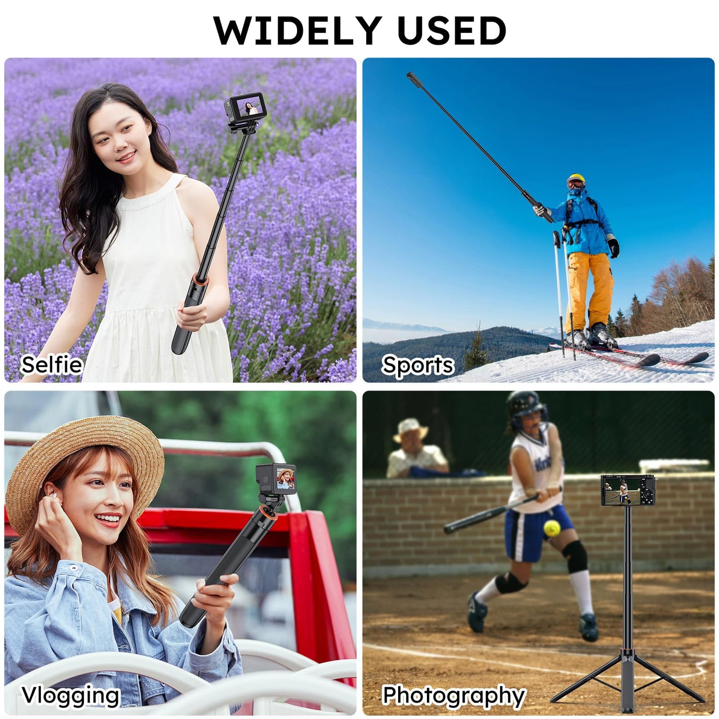 VRIG 57" Extendable Phone Tripod & Camera Tripod,3in1 Selfie Stick with Wireless Remote Shutter,360° Ball Head Cold Shoe Cell Phone Stand for iPhone/Gopro/Nikon Canon Camera