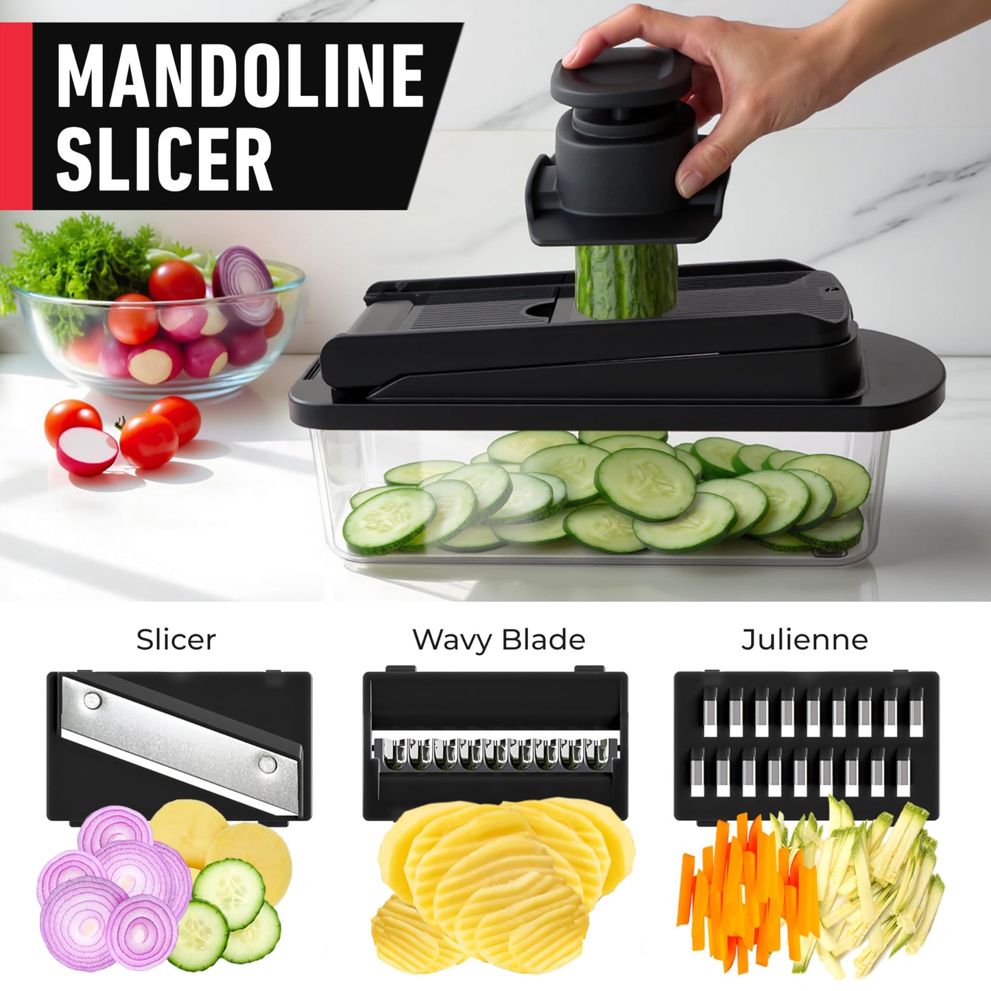 Mueller The Real Original Pro Chopper since 2013 Vegetable Chopper Mandoline Slicer, 8 Blade Food Veggie Chopper Onion Vegetable Cutter with Container, Kitchen Gadgets & Essentials, (10 in 1)