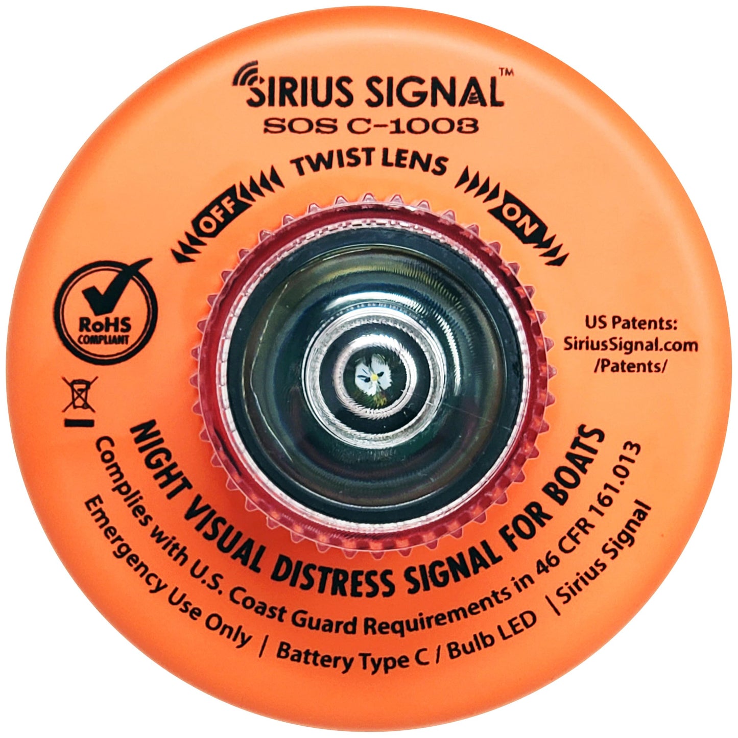 Sirius Signal C-1003 SOS LED Distress Signal - Electronic Flare Replacement, USCG Approved, Includes Daytime Flag & Whistle
