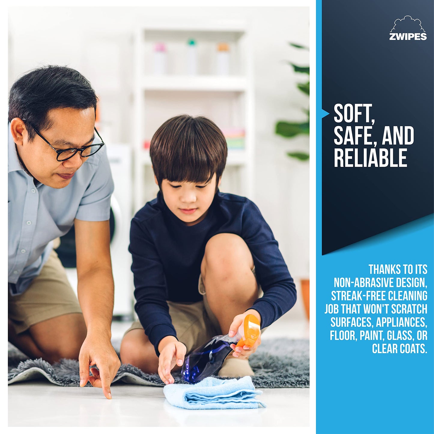 Zwipes 735 Microfiber Towel Cleaning Cloths, 12 Pack