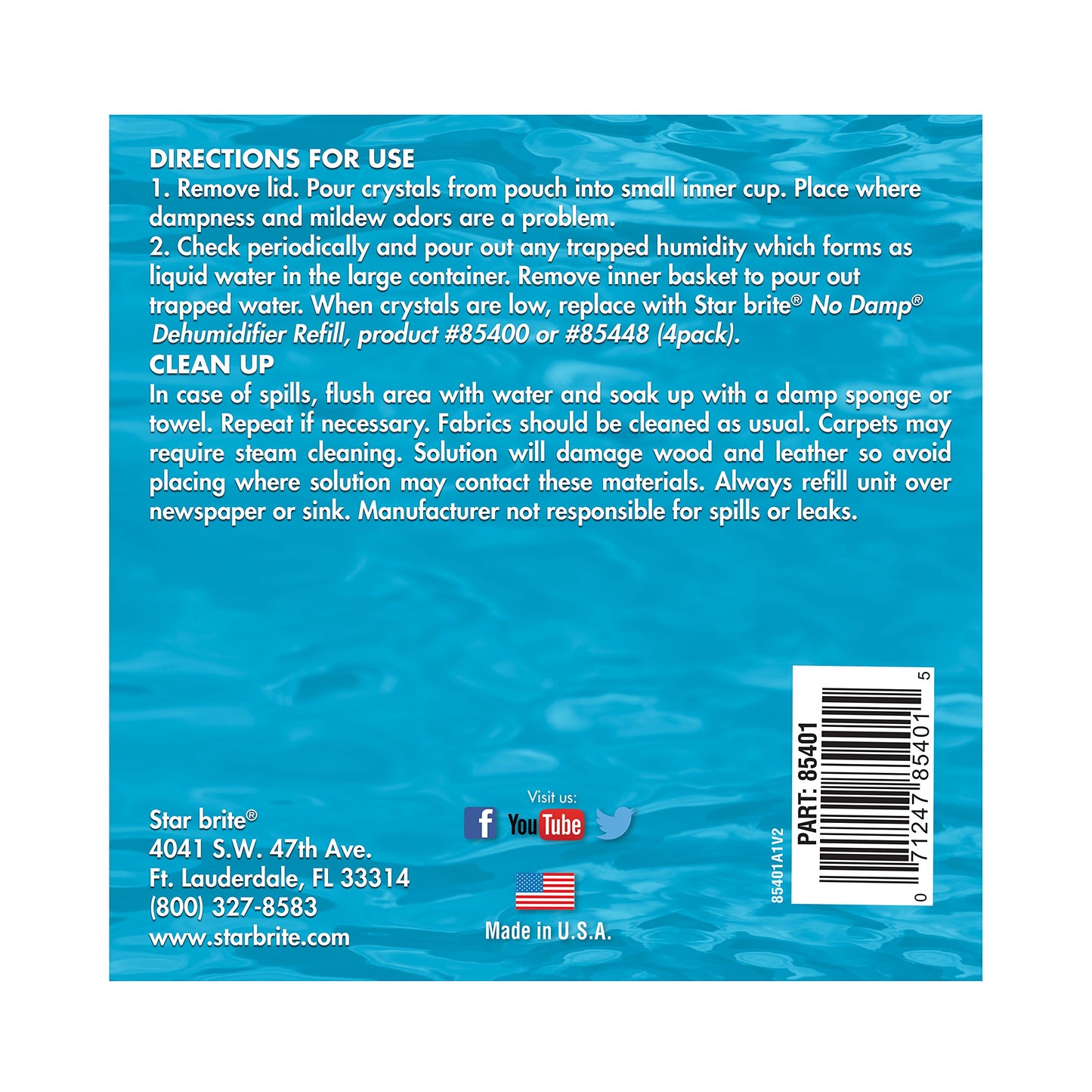 STAR BRITE No Damp Moisture Absorber & Dehumidifier - Simple, Portable, Humidity Control for Boats, RVs, Seasonal Homes & More - Prevent Musty Odor & Moisture Damage - 12 OZ (085412)