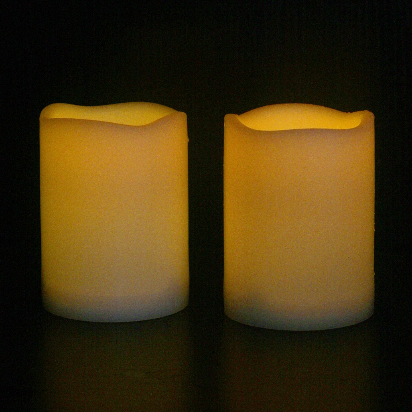 CANDLE CHOICE Waterproof Outdoor Battery Operated Flameless Candles with Remote Timer Plastic Flickering Fake Electric LED Pillars for Lantern Garden Wedding Christmas Decorations 3x4 Inches 2 PCS